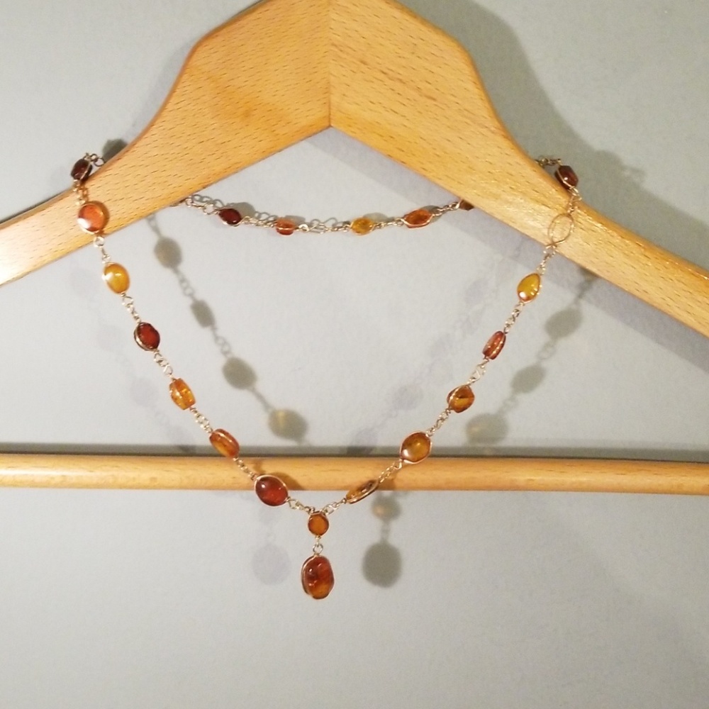 Amber stone necklace